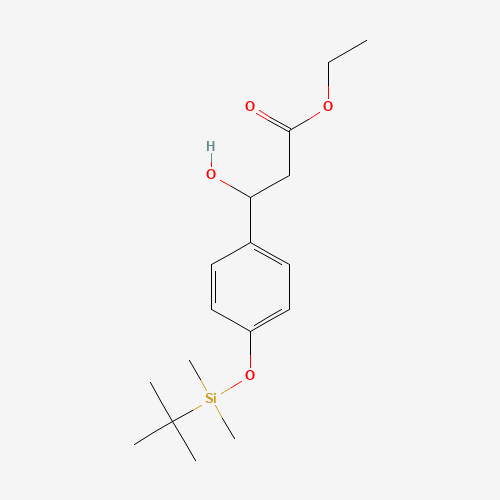 ethyl 3-[4-[tert-butyl(dimethyl)silyl]oxyphenyl]-3-hydroxypropanoate (CAS: 221079-70-5) - Chemical Structure and Molecular Formula 