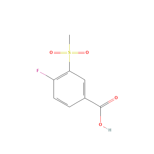 4-fluoro-3-methylsulfonylbenzoic acid (CAS: 158608-00-5) - Chemical Structure and Molecular Formula 