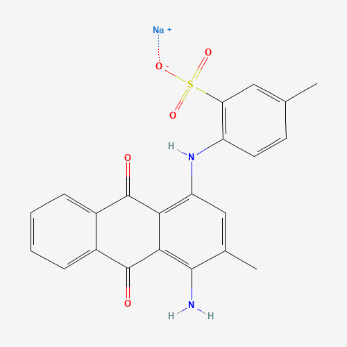 sodium;2-[(4-amino-3-methyl-9,10-dioxoanthracen-1-yl)amino]-5-methylbenzenesulfonate (CAS: 4403-89-8) - Chemical Structure and Molecular Formula 