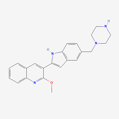 2-methoxy-3-[5-(piperazin-1-ylmethyl)-1H-indol-2-yl]quinoline (CAS: 820977-27-3) - Related Chemical Product