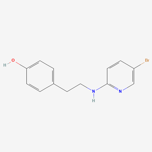 4-[2-[(5-bromopyridin-2-yl)amino]ethyl]phenol (CAS: 596116-63-1) - Chemical Structure and Molecular Formula 