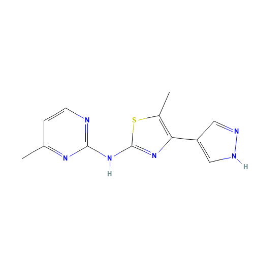 5-methyl-N-(4-methylpyrimidin-2-yl)-4-(1H-pyrazol-4-yl)-1,3-thiazol-2-amine (CAS: 1235318-89-4) - Related Chemical Product