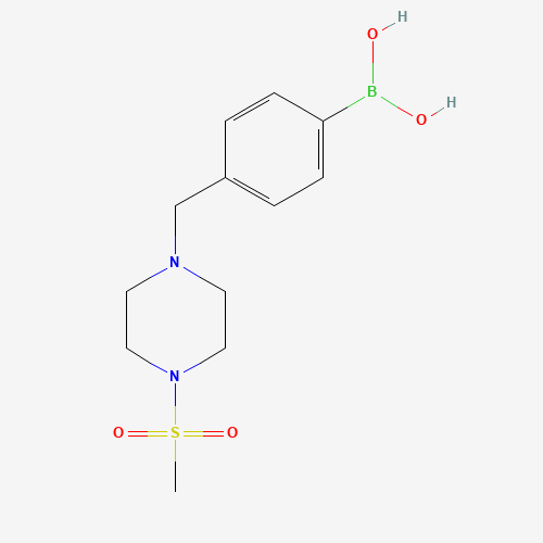 [4-[(4-methylsulfonylpiperazin-1-yl)methyl]phenyl]boronic acid (CAS: 1428326-48-0) - Chemical Structure and Molecular Formula 