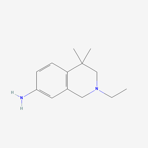 2-ethyl-4,4-dimethyl-1,3-dihydroisoquinolin-7-amine (CAS: 1395029-32-9) - Chemical Structure and Molecular Formula 