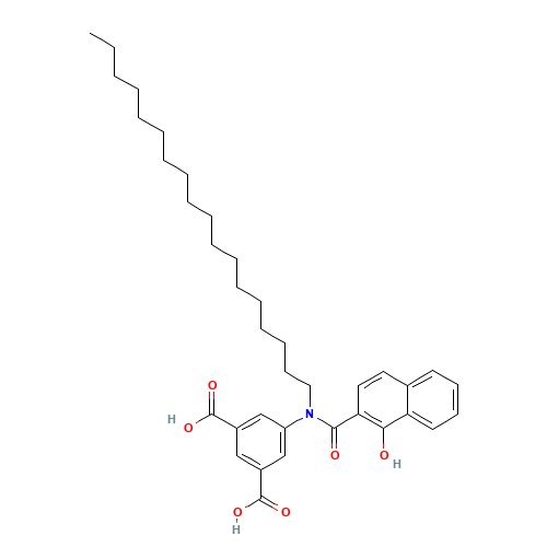 5-[(1-hydroxynaphthalene-2-carbonyl)-octadecylamino]benzene-1,3-dicarboxylic acid (CAS: 26639-29-2) - Chemical Structure and Molecular Formula 