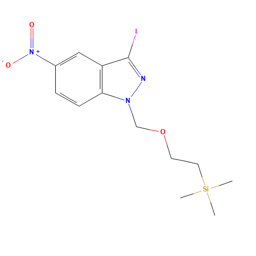 2-[(3-iodo-5-nitroindazol-1-yl)methoxy]ethyl-trimethylsilane (CAS: 918440-15-0) - Chemical Structure and Molecular Formula 