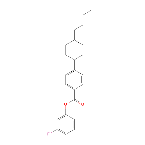 (3-fluorophenyl) 4-(4-butylcyclohexyl)benzoate (CAS: 87592-62-9) - Chemical Structure and Molecular Formula 