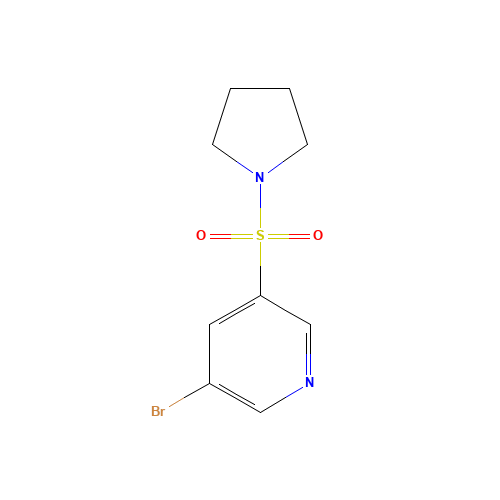 3-bromo-5-pyrrolidin-1-ylsulfonylpyridine (CAS: 1086064-89-2) - Chemical Structure and Molecular Formula 