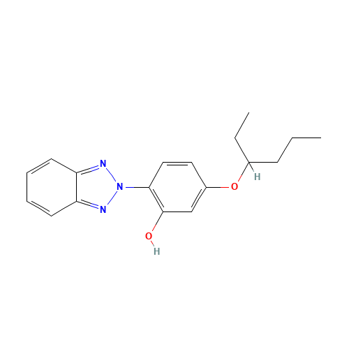 2-(benzotriazol-2-yl)-5-hexan-3-yloxyphenol (CAS: 142246-42-2) - Chemical Structure and Molecular Formula 