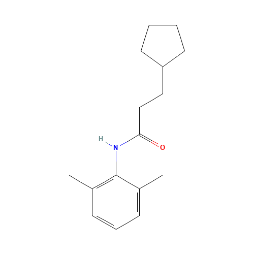 3-cyclopentyl-N-(2,6-dimethylphenyl)propanamide (CAS: 560080-77-5) - Chemical Structure and Molecular Formula 