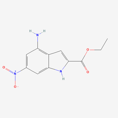 ethyl 4-amino-6-nitro-1H-indole-2-carboxylate (CAS: 1003708-94-8) - Chemical Structure and Molecular Formula 