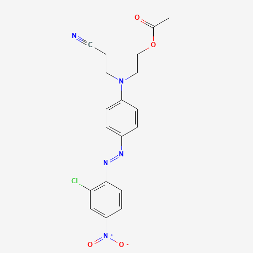 2-[4-[(2-chloro-4-nitrophenyl)diazenyl]-N-(2-cyanoethyl)anilino]ethyl acetate (CAS: 6021-61-0) - Chemical Structure and Molecular Formula 
