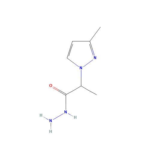 2-(3-methylpyrazol-1-yl)propanehydrazide (CAS: 1005695-50-0) - Chemical Structure and Molecular Formula 