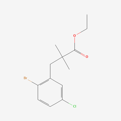 ethyl 3-(2-bromo-5-chlorophenyl)-2,2-dimethylpropanoate (CAS: 1611444-76-8) - Chemical Structure and Molecular Formula 