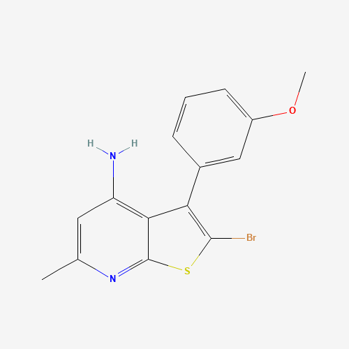 2-bromo-3-(3-methoxyphenyl)-6-methylthieno[2,3-b]pyridin-4-amine (CAS: 1312594-20-9) - Chemical Structure and Molecular Formula 