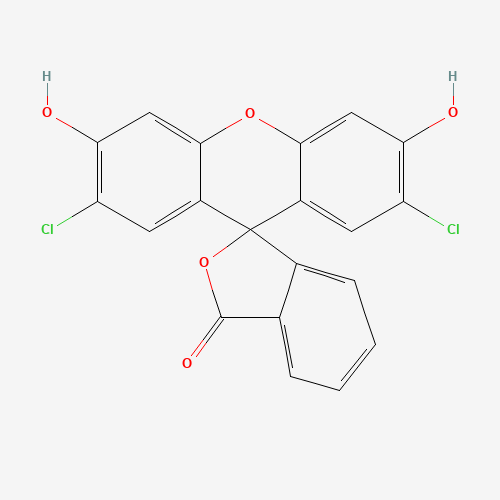 2',7'-dichloro-3',6'-dihydroxyspiro[2-benzofuran-3,9'-xanthene]-1-one (CAS: 76-54-0) - Chemical Structure and Molecular Formula 