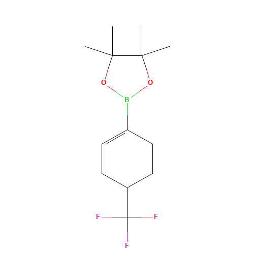 4,4,5,5-tetramethyl-2-[4-(trifluoromethyl)cyclohexen-1-yl]-1,3,2-dioxaborolane (CAS: 683242-93-5) - Chemical Structure and Molecular Formula 