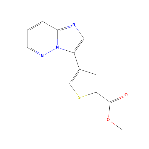 methyl 4-imidazo[1,2-b]pyridazin-3-ylthiophene-2-carboxylate (CAS: 1235545-56-8) - Chemical Structure and Molecular Formula 