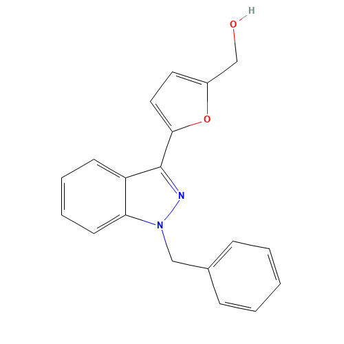 [5-(1-benzylindazol-3-yl)furan-2-yl]methanol (CAS: 170632-47-0) - Chemical Structure and Molecular Formula 