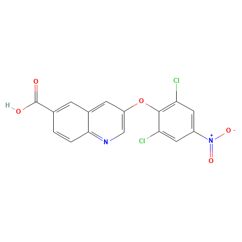 3-(2,6-dichloro-4-nitrophenoxy)quinoline-6-carboxylic acid (CAS: 315228-48-9) - Chemical Structure and Molecular Formula 