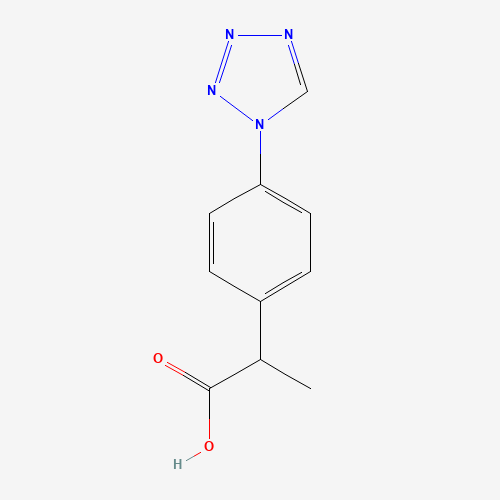 2-[4-(tetrazol-1-yl)phenyl]propanoic acid (CAS: 1374573-46-2) - Chemical Structure and Molecular Formula 