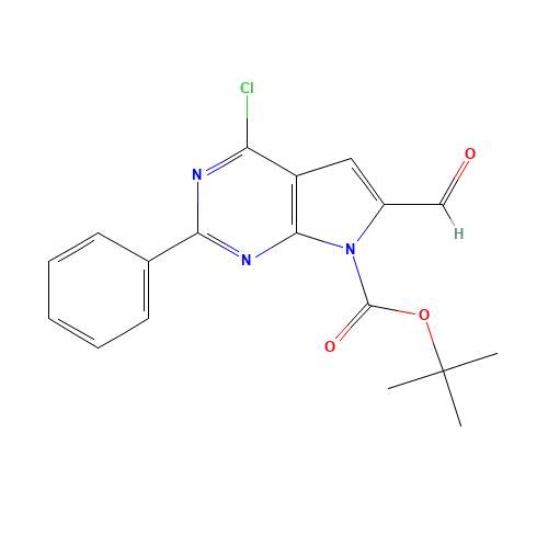tert-butyl 4-chloro-6-formyl-2-phenylpyrrolo[2,3-d]pyrimidine-7-carboxylate (CAS: 343633-07-8) - Related Chemical Product