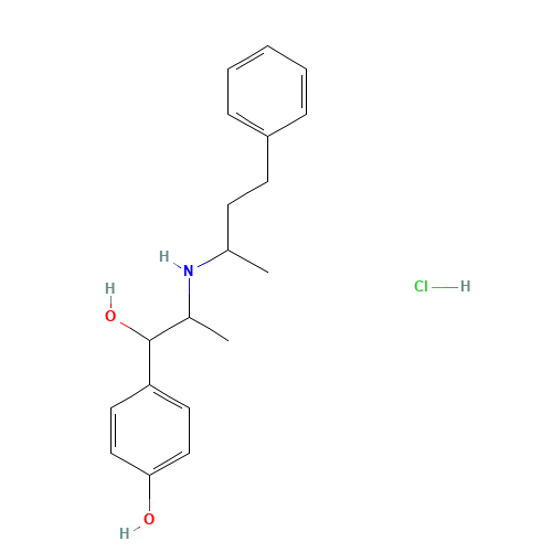4-[1-hydroxy-2-(4-phenylbutan-2-ylamino)propyl]phenol;hydrochloride (CAS: 849-55-8) - Chemical Structure and Molecular Formula 