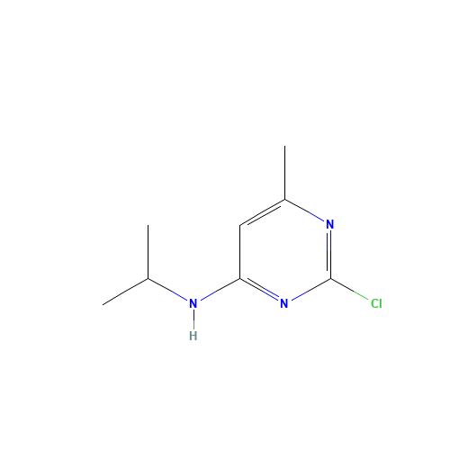 2-chloro-6-methyl-N-propan-2-ylpyrimidin-4-amine (CAS: 1207424-55-2) - Chemical Structure and Molecular Formula 