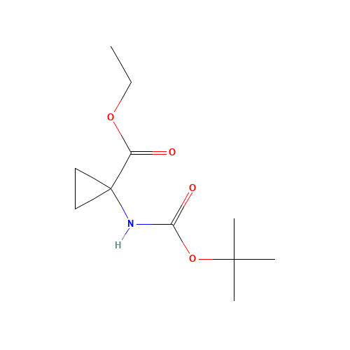 ethyl 1-[(2-methylpropan-2-yl)oxycarbonylamino]cyclopropane-1-carboxylate (CAS: 107259-05-2) - Chemical Structure and Molecular Formula 