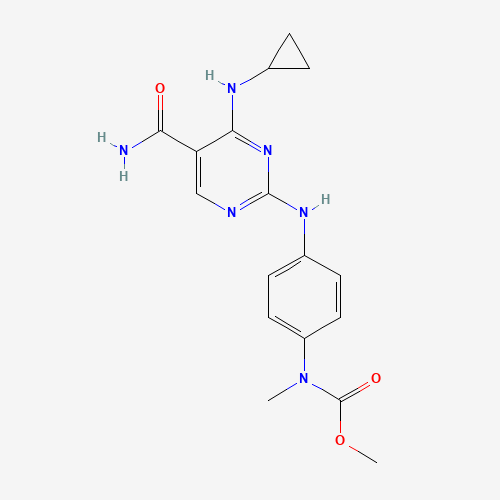 methyl N-[4-[[5-carbamoyl-4-(cyclopropylamino)pyrimidin-2-yl]amino]phenyl]-N-methylcarbamate (CAS: 1198300-88-7) - Related Chemical Product