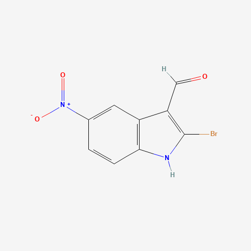 2-bromo-5-nitro-1H-indole-3-carbaldehyde (CAS: 1246471-79-3) - Chemical Structure and Molecular Formula 