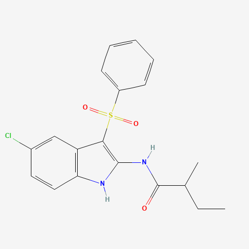 N-[3-(benzenesulfonyl)-5-chloro-1H-indol-2-yl]-2-methylbutanamide (CAS: 918493-50-2) - Related Chemical Product