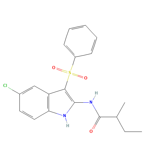 N-[3-(benzenesulfonyl)-5-chloro-1H-indol-2-yl]-2-methylbutanamide (CAS: 918493-50-2) - Related Chemical Product