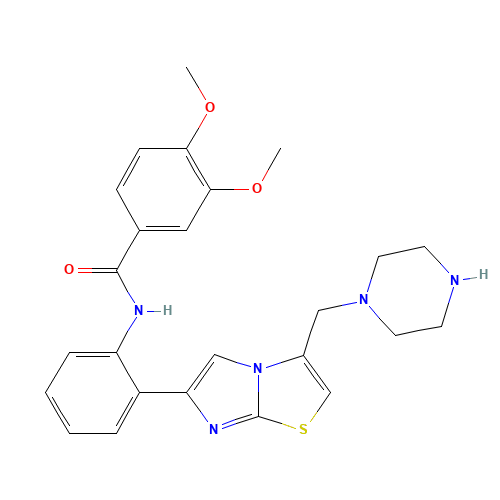 3,4-dimethoxy-N-[2-[3-(piperazin-1-ylmethyl)imidazo[2,1-b][1,3]thiazol-6-yl]phenyl]benzamide (CAS: 925432-72-0) - Related Chemical Product