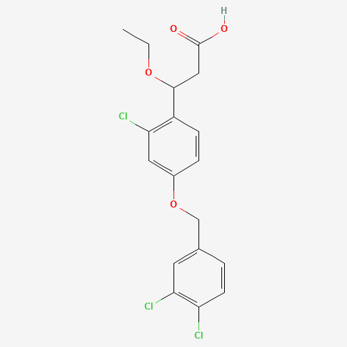 3-[2-chloro-4-[(3,4-dichlorophenyl)methoxy]phenyl]-3-ethoxypropanoic acid (CAS: 1202575-55-0) - Related Chemical Product