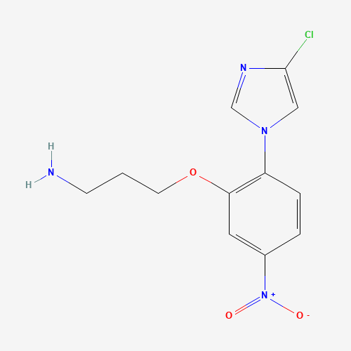 3-[2-(4-chloroimidazol-1-yl)-5-nitrophenoxy]propan-1-amine (CAS: 1356009-14-7) - Chemical Structure and Molecular Formula 