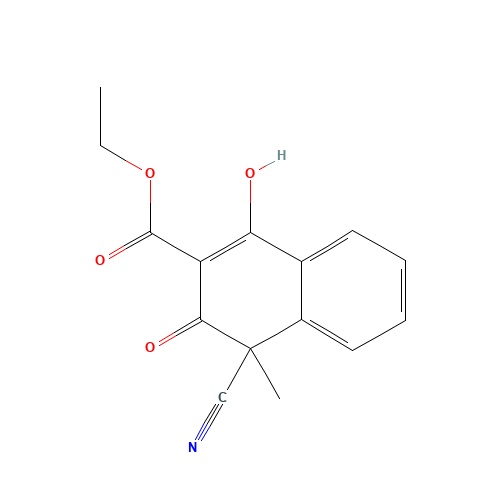 ethyl 4-cyano-1-hydroxy-4-methyl-3-oxonaphthalene-2-carboxylate (CAS: 1035261-56-3) - Chemical Structure and Molecular Formula 