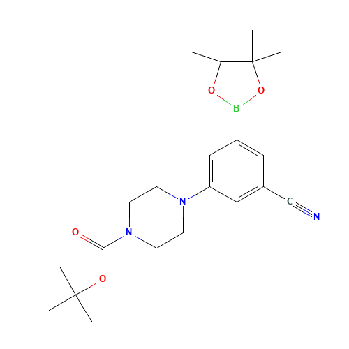 tert-butyl 4-[3-cyano-5-(4,4,5,5-tetramethyl-1,3,2-dioxaborolan-2-yl)phenyl]piperazine-1-carboxylate (CAS: 1129541-91-8) - Related Chemical Product