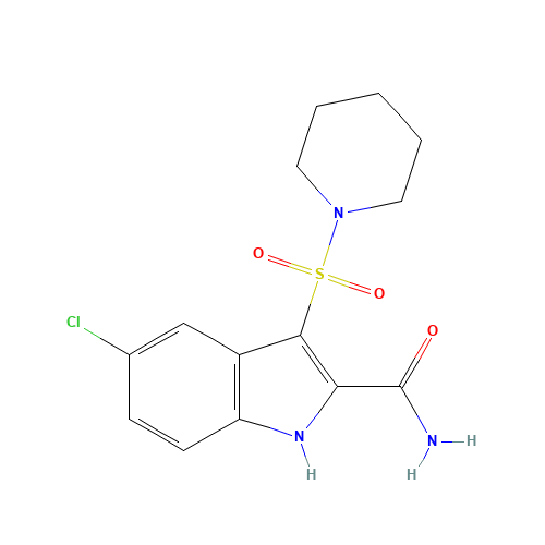 5-chloro-3-piperidin-1-ylsulfonyl-1H-indole-2-carboxamide (CAS: 661467-87-4) - Related Chemical Product