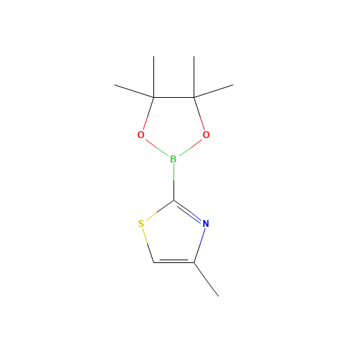 4-methyl-2-(4,4,5,5-tetramethyl-1,3,2-dioxaborolan-2-yl)-1,3-thiazole (CAS: 1374511-92-8) - Chemical Structure and Molecular Formula 