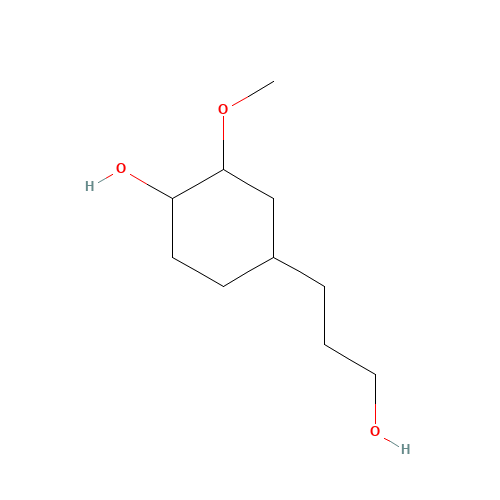 4-(3-hydroxypropyl)-2-methoxycyclohexan-1-ol (CAS: 23951-09-9) - Chemical Structure and Molecular Formula 