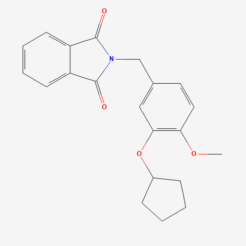 2-[(3-cyclopentyloxy-4-methoxyphenyl)methyl]isoindole-1,3-dione (CAS: 287196-92-3) - Chemical Structure and Molecular Formula 