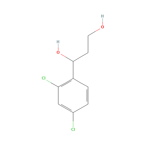 1-(2,4-dichlorophenyl)propane-1,3-diol (CAS: 862188-30-5) - Chemical Structure and Molecular Formula 