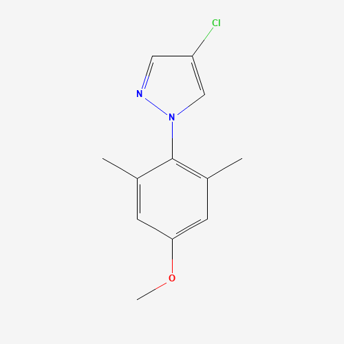 4-chloro-1-(4-methoxy-2,6-dimethylphenyl)pyrazole (CAS: 1393125-88-6) - Chemical Structure and Molecular Formula 