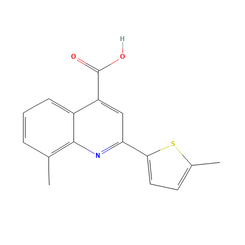 8-methyl-2-(5-methylthiophen-2-yl)quinoline-4-carboxylic acid (CAS: 667412-63-7) - Chemical Structure and Molecular Formula 