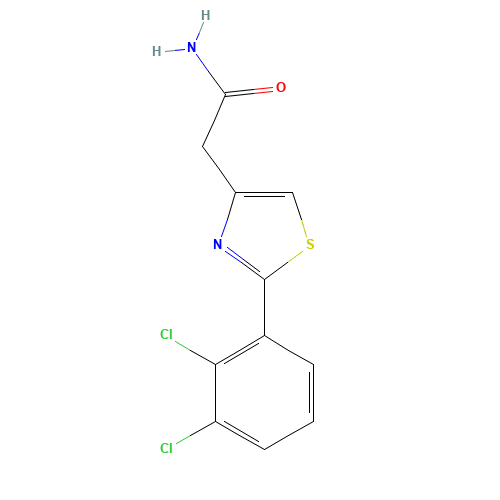 2-[2-(2,3-dichlorophenyl)-1,3-thiazol-4-yl]acetamide (CAS: 78743-10-9) - Chemical Structure and Molecular Formula 