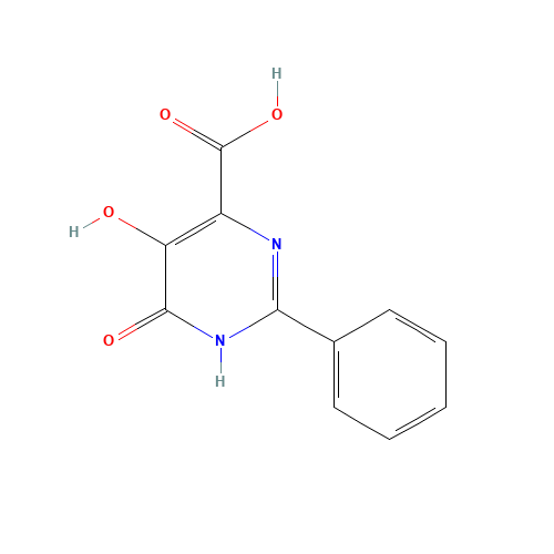 5-hydroxy-4-oxo-2-phenyl-1H-pyrimidine-6-carboxylic acid (CAS: 62222-38-2) - Chemical Structure and Molecular Formula 
