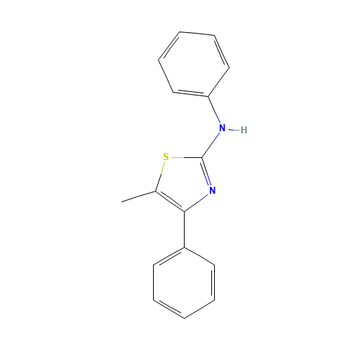 5-methyl-N,4-diphenyl-1,3-thiazol-2-amine (CAS: 93020-55-4) - Chemical Structure and Molecular Formula 