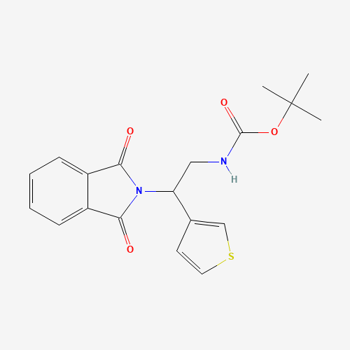 tert-butyl N-[2-(1,3-dioxoisoindol-2-yl)-2-thiophen-3-ylethyl]carbamate (CAS: 1386398-82-8) - Chemical Structure and Molecular Formula 