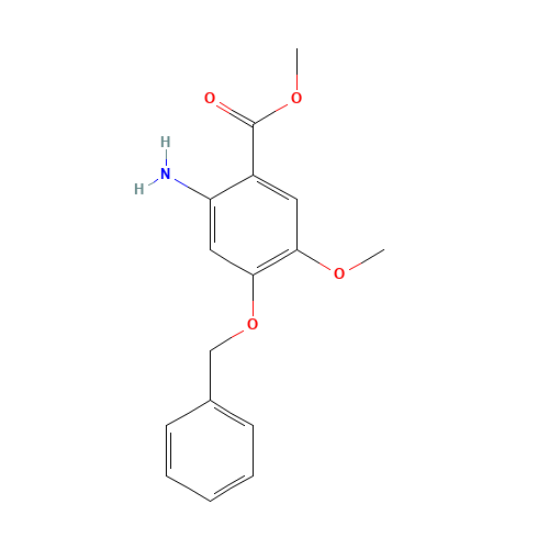 methyl 2-amino-5-methoxy-4-phenylmethoxybenzoate (CAS: 61032-42-6) - Chemical Structure and Molecular Formula 